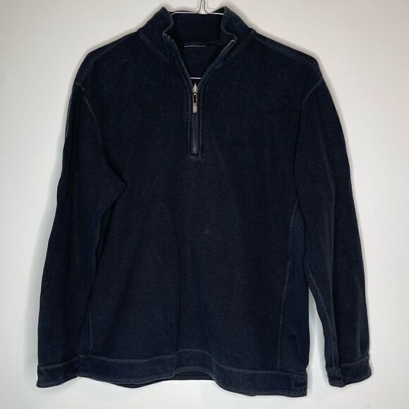 Tommy Bahama Black 1/4 Zip Top‎ in Size Medium - Picture 5 of 7